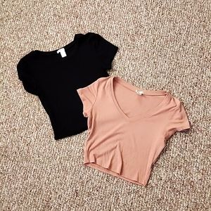 Bozzolo 2 cropped ribbed tees size m